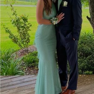 Light green, sparkly, prom dress